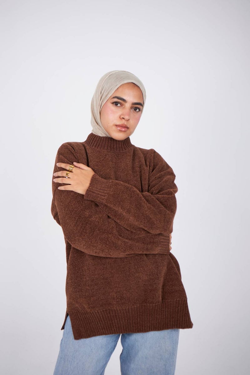 Brown Classic Sweater - Image 4